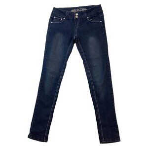 Five Jeans Skinny Leg Rhinestones Stretch Mid-Rise Denim Pants Blue Size 9